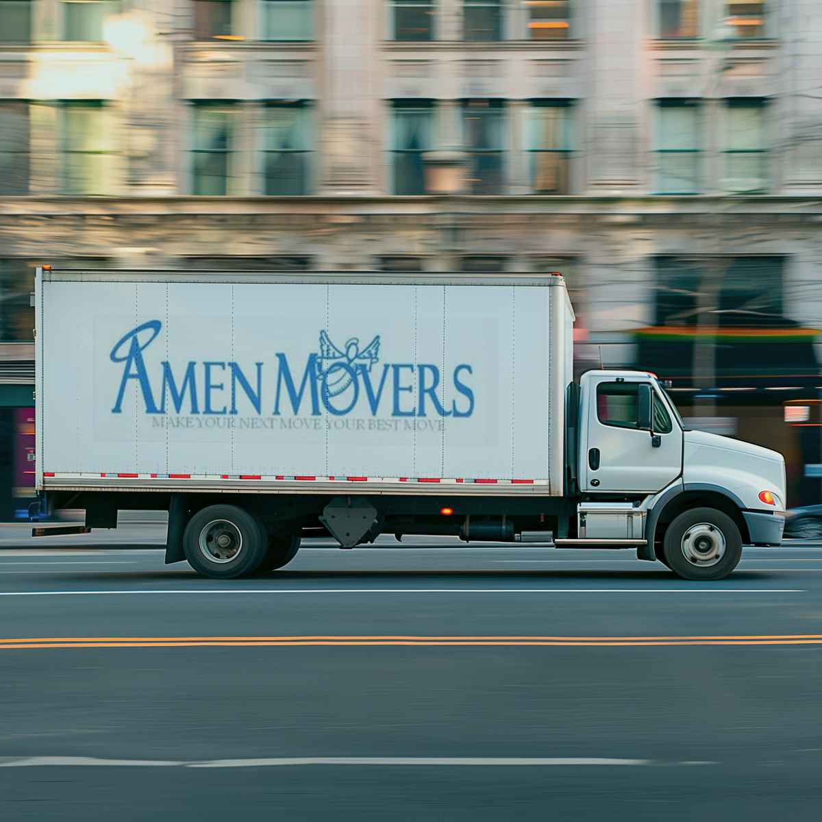 Amen Movers logo (AM)