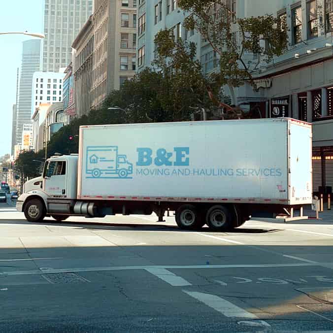 B And E Moving And Hauling Services logo (BAE)